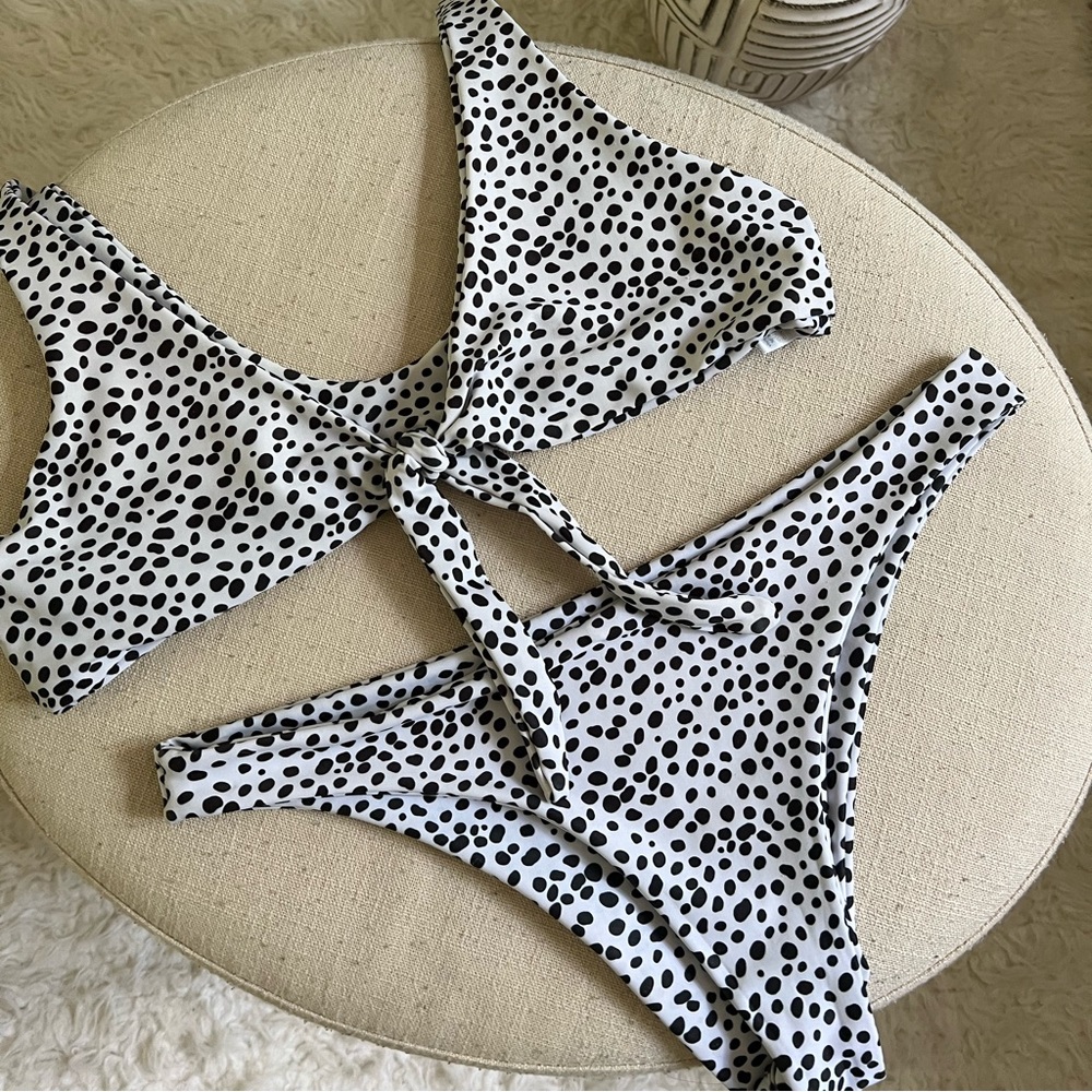 Shein black and white bikini, L
